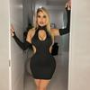 2026 Solid Color Sleeveless High Neck Bodycon Mini Dress With Cutout Detail Streetwear Style