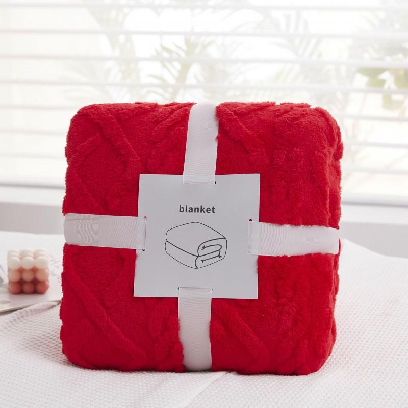TaoFuu Fleece Blanket Jacquard Nap Office Sofa Dorm Bed