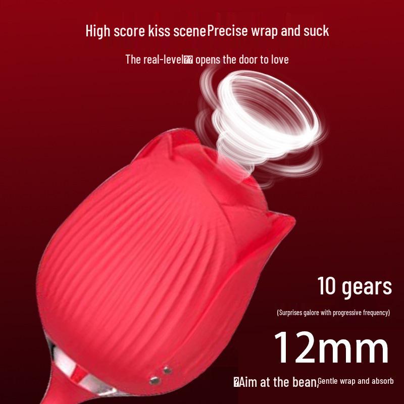 Women's Rose Flower Vibrator: 2nd/3rd Gen Tongue-Licking, Automatic Sucking & Telescopic Stick