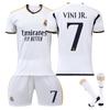 Real Madrid Vinicius Kids Soccer Jersey White Youth Sports Equipment