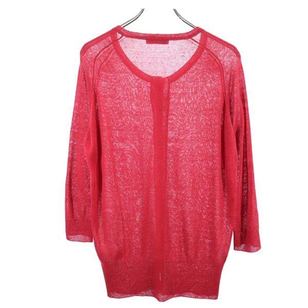 SEE BY CHLOE Linen Blend Long sleeve knit cardigan Red series Women Used