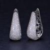 Sparkly Luxury Brass U Shape Rose Gold Plated Full Micro Paved Round Cubic Zircon CZ Stone Big Hoop Earrings for Women Gift