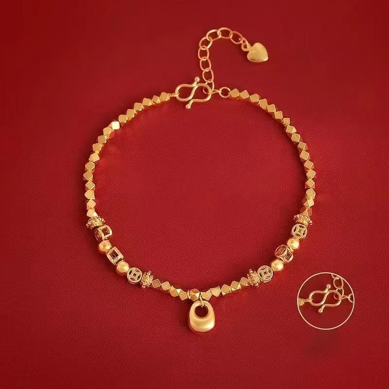 

Браслет из сломанной золотой медной монеты, счастливый мешочек, легкая роскошь, высокое чувство моды, темперамент, универсальные изысканные украшения для женщин