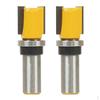 2pcs 1/2'' Carbide Straight Router Bit Wood Cutter For Plywood, Particle Board