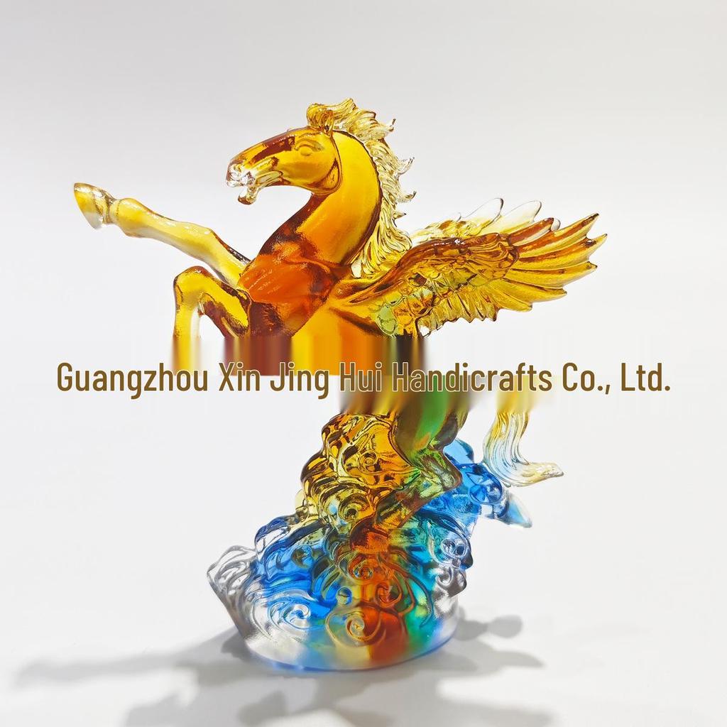 Zodiac Glazed Horse Figurine: Ancient Method - Office & Living Room Decor, Soar To Success