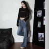 Jeans Women Autumn Blue Design Sense Big Size Low Waist Loose Thin Drag Ground Straight Wide Leg Long Trousers Jeans for Women Long Denim Pants