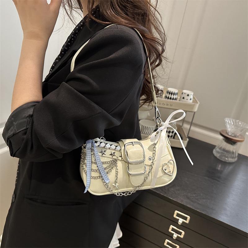 New Cool Spice Girl Chain Underarm Bag Niche Design Versatile Shoulder Bag Autumn Women's Casual Commuter