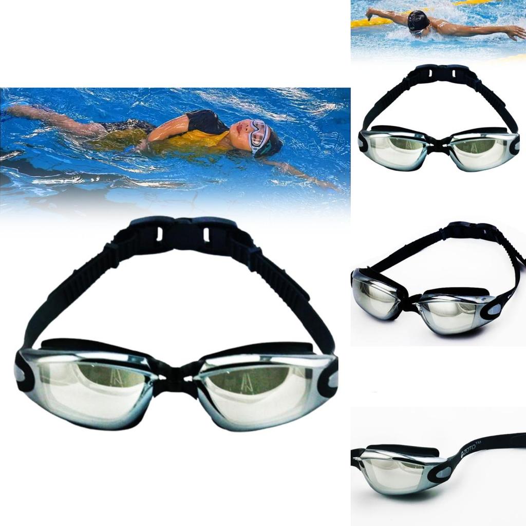 Hd Swimming Goggles With Antifog Silicone Frame Uv Protection For Adults