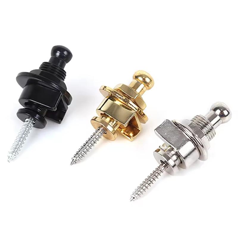 2PCS/Set Guitar Strap Lock Round Head Button Pin Gold Black Silvery 3 Color Available Skidproof Guitar Bass Straplock Button ZYF