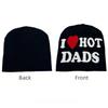 I Love Hot Moms/dads Printed Beanie Caps Windproof Pullover Hat Fashion Knitted Hats  Unisex