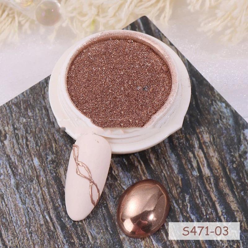 Nail magic mirror powder rose gold cross-border Tuhao gold titanium gold super bright mirror water ripple super fine powder nail glitter powder
