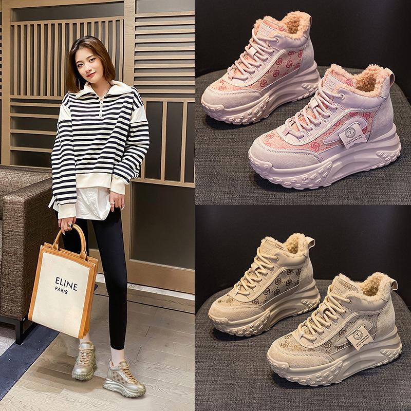 Special canvas dad shoes women's 2025 autumn new casual shoes French round head thick sole heightening casual sports shoes