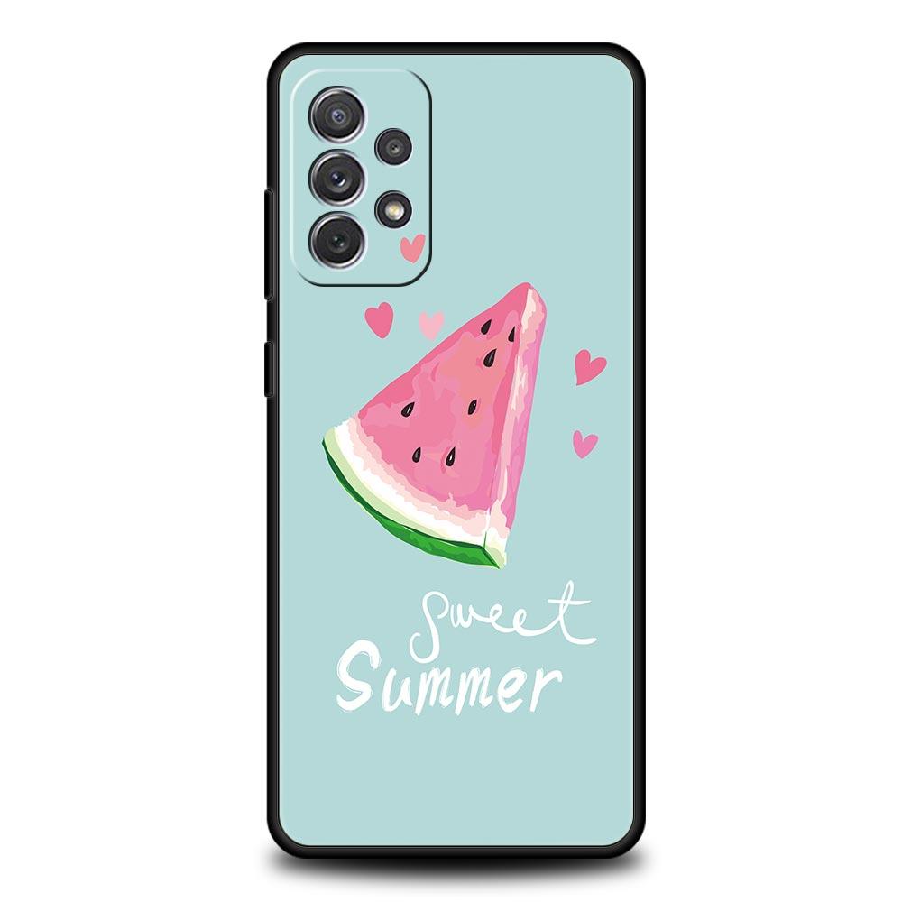 Summer Fruit Watermelon Case for Samsung A57 A37 A51 A71 A21S A17 A15 A25 A41 A23 A33 A53 A73 A07 A03S A05S A13 A35 A55 5G Cover