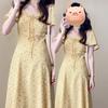Bubble Sleeve Floral Dress Children's Summer New French Temperament Seaside Vacation Waist Thin Dress