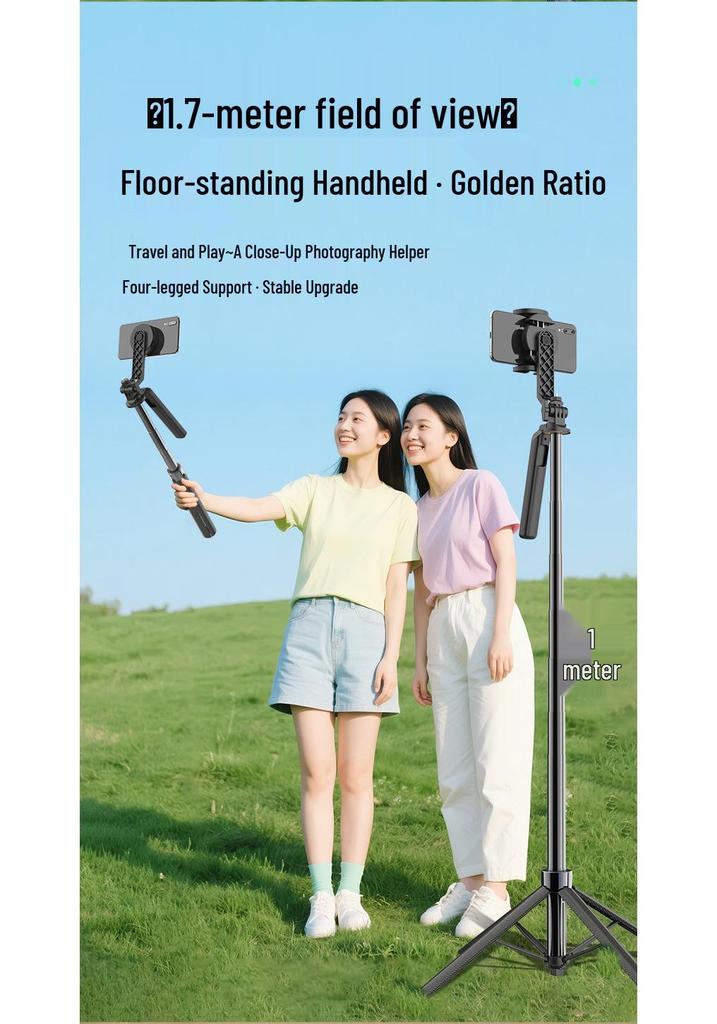 Bluetooth Selfie Stick & Tripod: Portable Telescopic Phone Holder for Desktop and Floor
