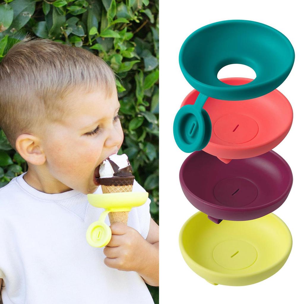 1/4Pieces Kids Anti Drip Popsicle Stand Silicone Ice Cream Hand Protector Leak Proof Holder For Mess Free Snacking