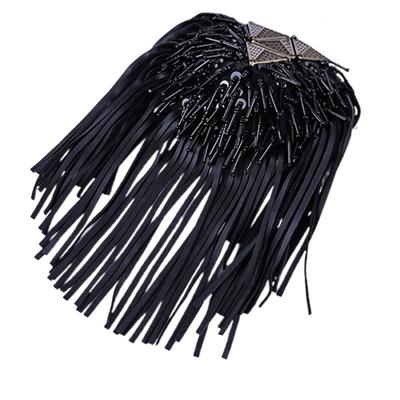 Perlenbesetzt für Blazer Epaulette Leder Fransen Quastenhalter Epaulette Spikes Brosche Schulterbroschen Damen Herren Anzug Accessor