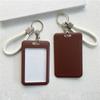 Ins Solid Color Card Holder with Long Lanyard for Student Car Card Meal Card Id Case School Card Protective Cover
