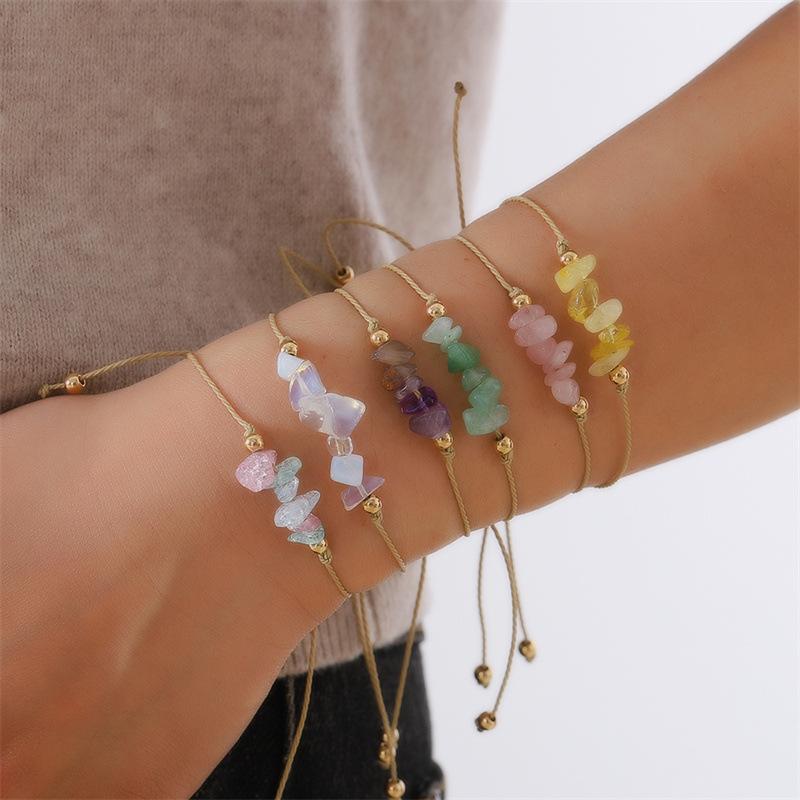 

Гравийный браслет Летний браслет на щиколотку цвета конфет для женщин синий