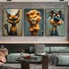 Funny Animals Dog Cat Polar Bear Laugh Canvas Prints Posters Wall Art Canvas Paintings Cute Animals Home Bathroom Decor Mural
