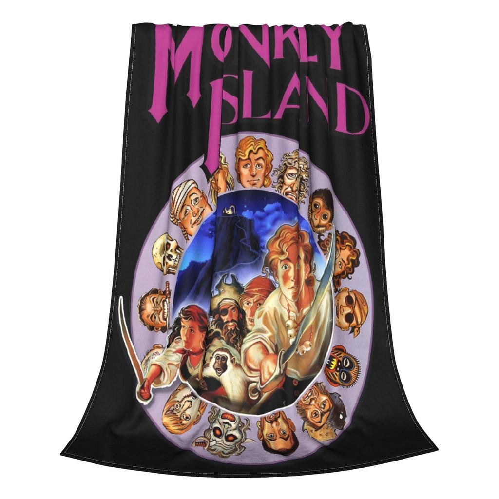 Secret of Monkey Island Logo Blankets Soft Flannel Healing Gift Adventure Game Throw Blankets Quilt
