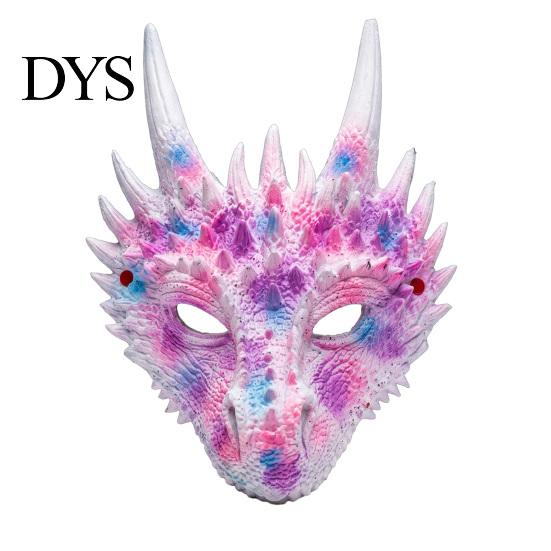 Adjustable Strap Party Costume Dragon Masque for Adults, Halloween Cosplay 3D Simulation Thorn Face Shield Full Festival, Carnival Masquerade