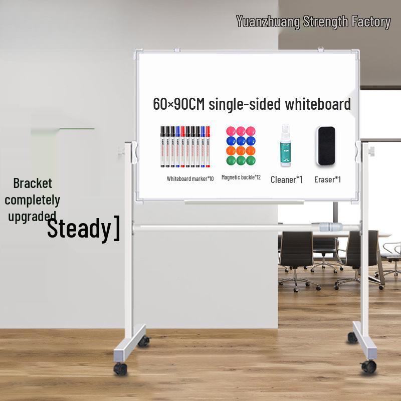 Double-Sided Magnetic Whiteboard & Chalkboard with Mobile Stand for Home, Teaching, and Office Use