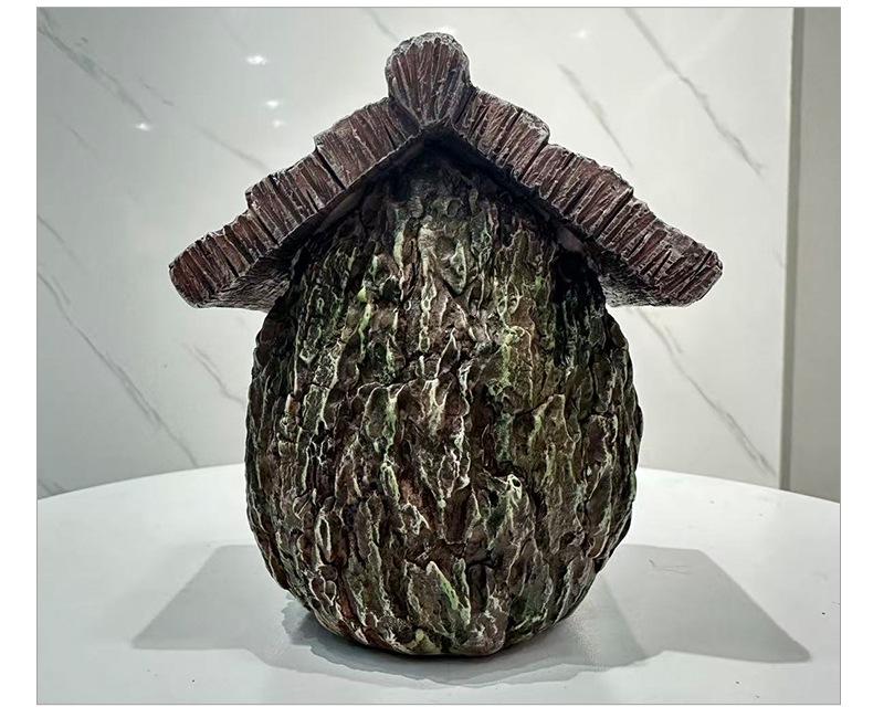 Resin Tree Stump Birdhouse & Feeder Garden Decoration