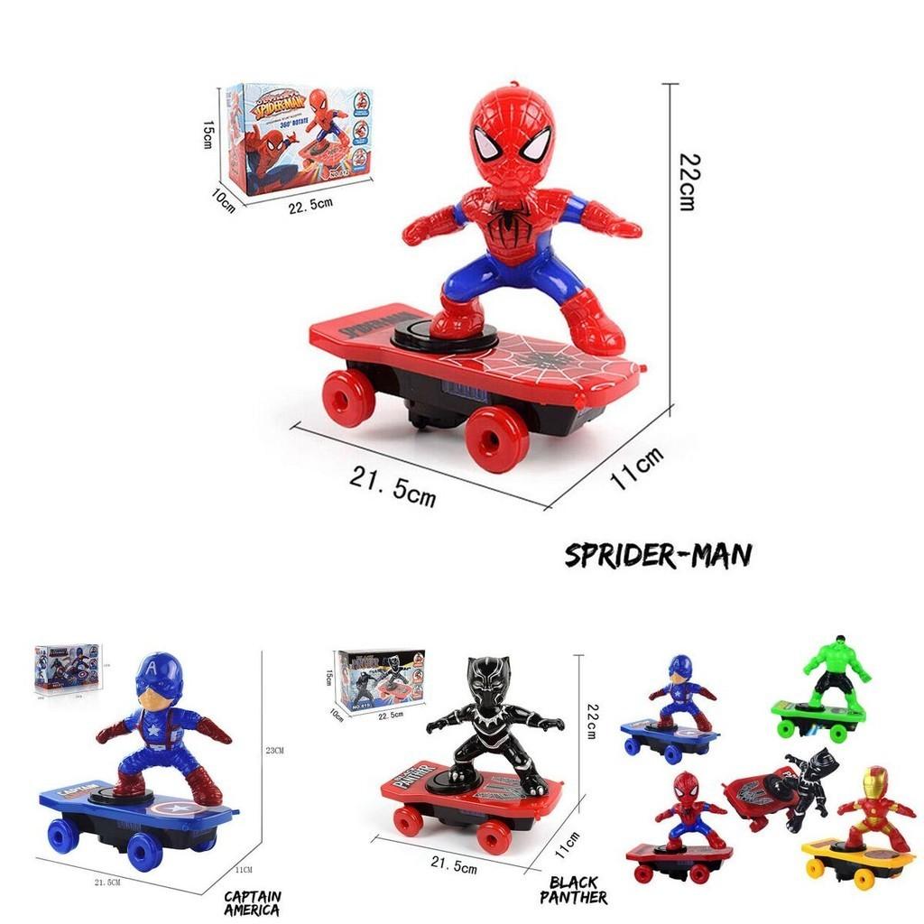 Hrdinský červený elektrický skateboard Spiderman Hračka Pro Děti S Barevnými Světly A Hudbou