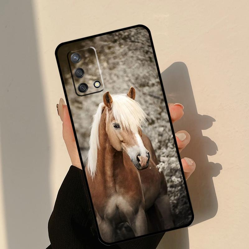 Animal Steed Horse Case For Oppo A18 A38 A58 A78 A98 A74 A94 A54 A15 A17 A57 A6 A5 Pro A16 A76 A96 A40 A60 A80