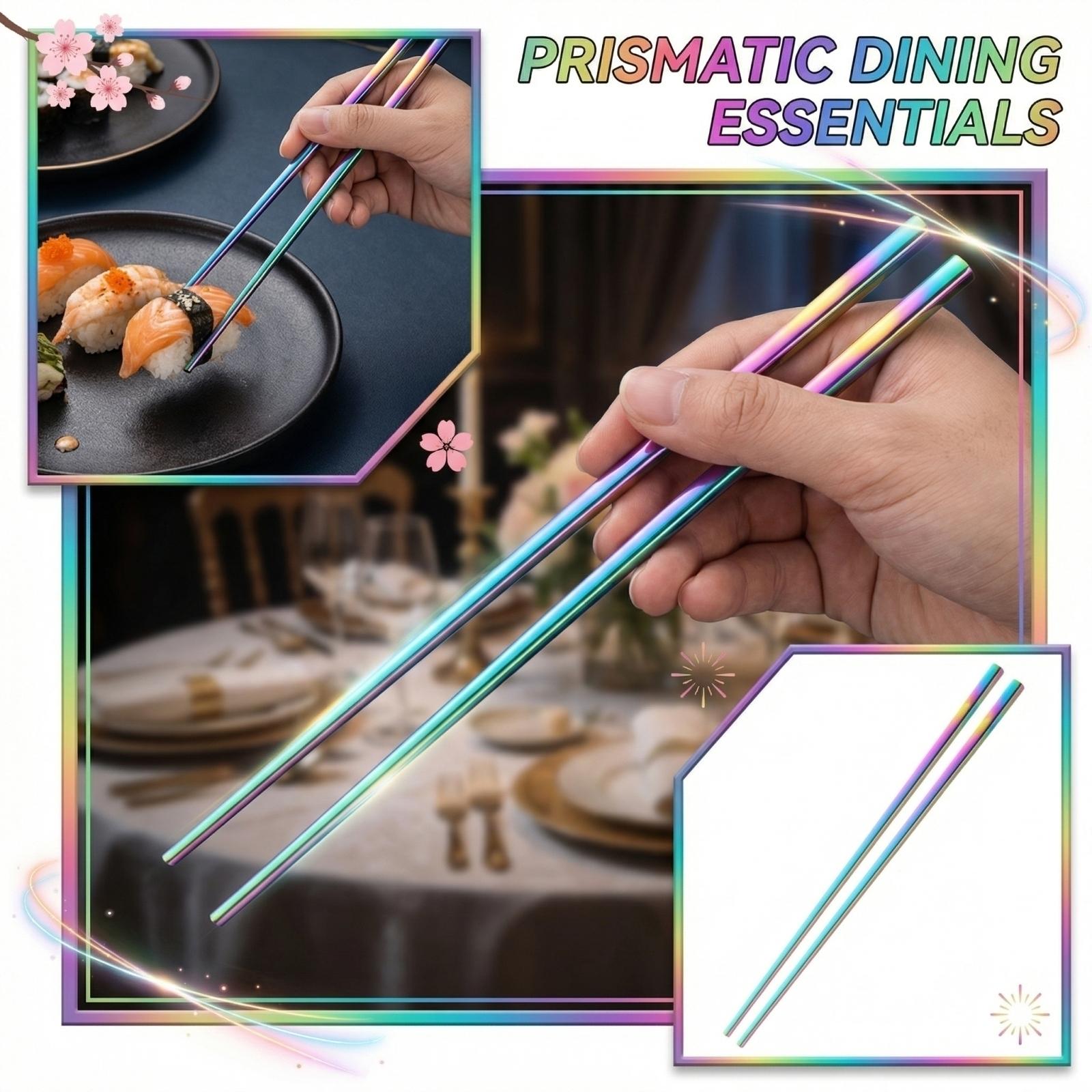 Stainless Steel Chopsticks Square Chopsticks one size