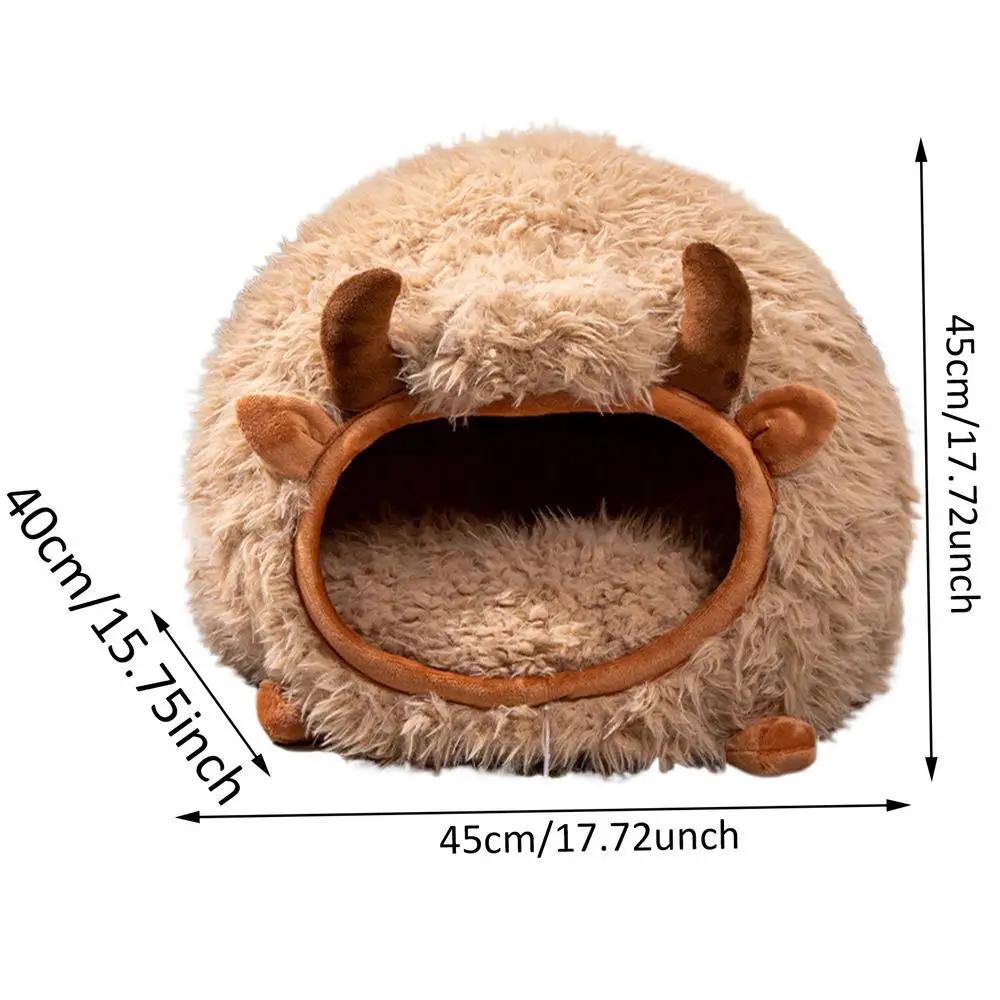 

Pet Soft Winter Warm Caves Cat Cave Beds For Indoor Cat Nest Semi-Enclosed Dog Tent Bed With Cover Kitten Small Animals Nests