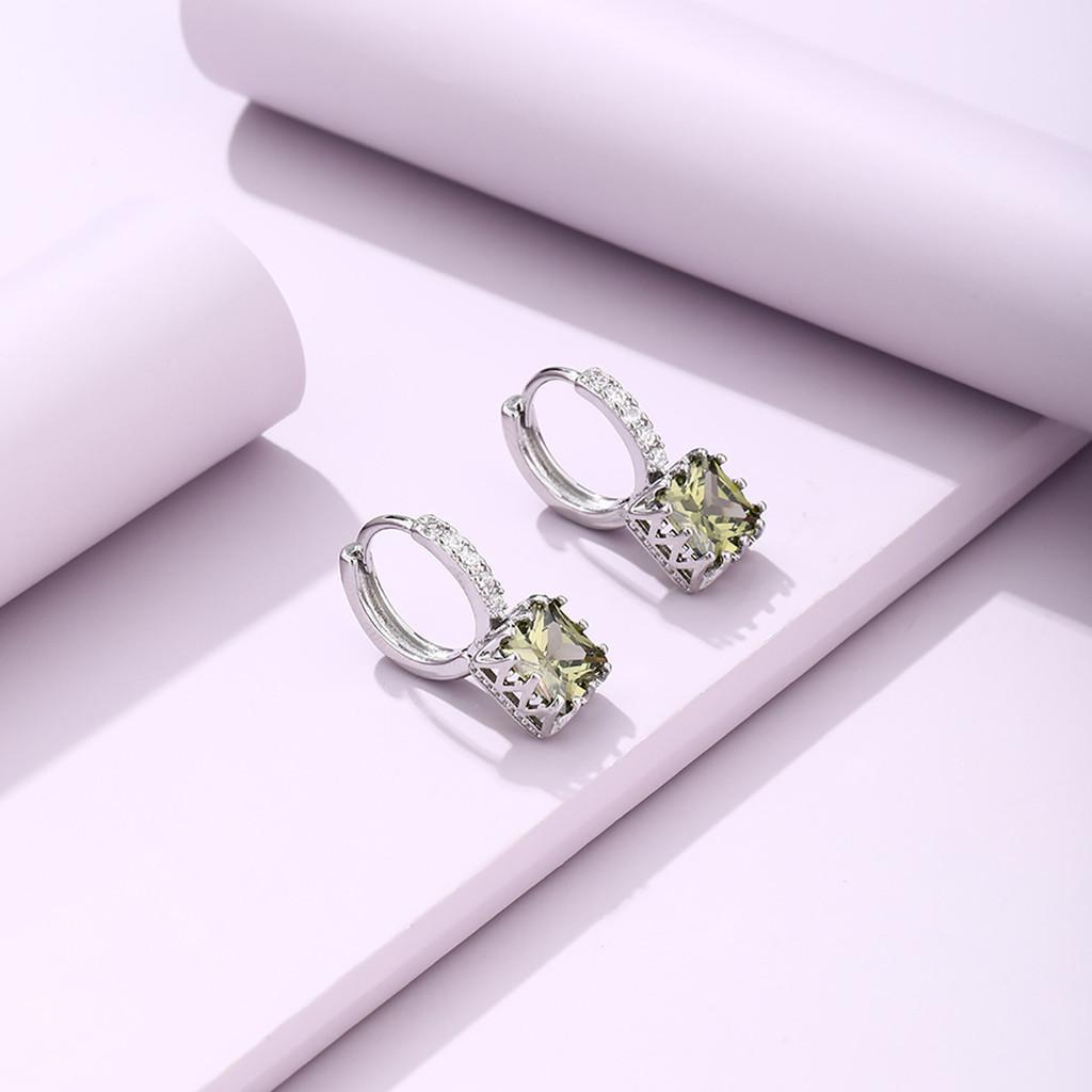 Stylish Zircon Square Alloy Earrings For Women Geometric Summer 2022 Jewelry Unique
