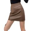 Plus Size Women's High Waist A-Line Leather Skirt - 2023 Autumn/Winter Trend