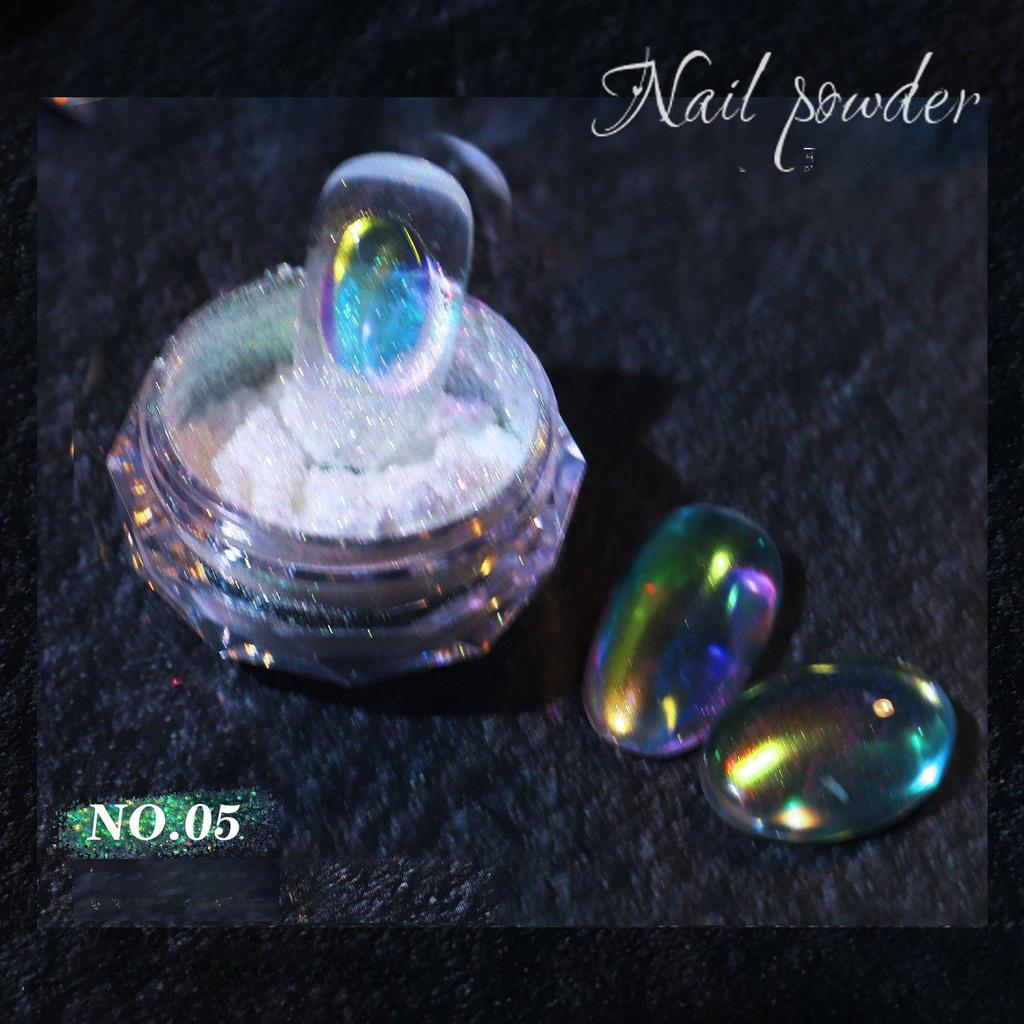 Aurora Spiegel Glitzer Nail Art Puder Eis Chamäleon Reiben Pigment Staub Funkelnder Charm Nägel Design DIY Dekorationen