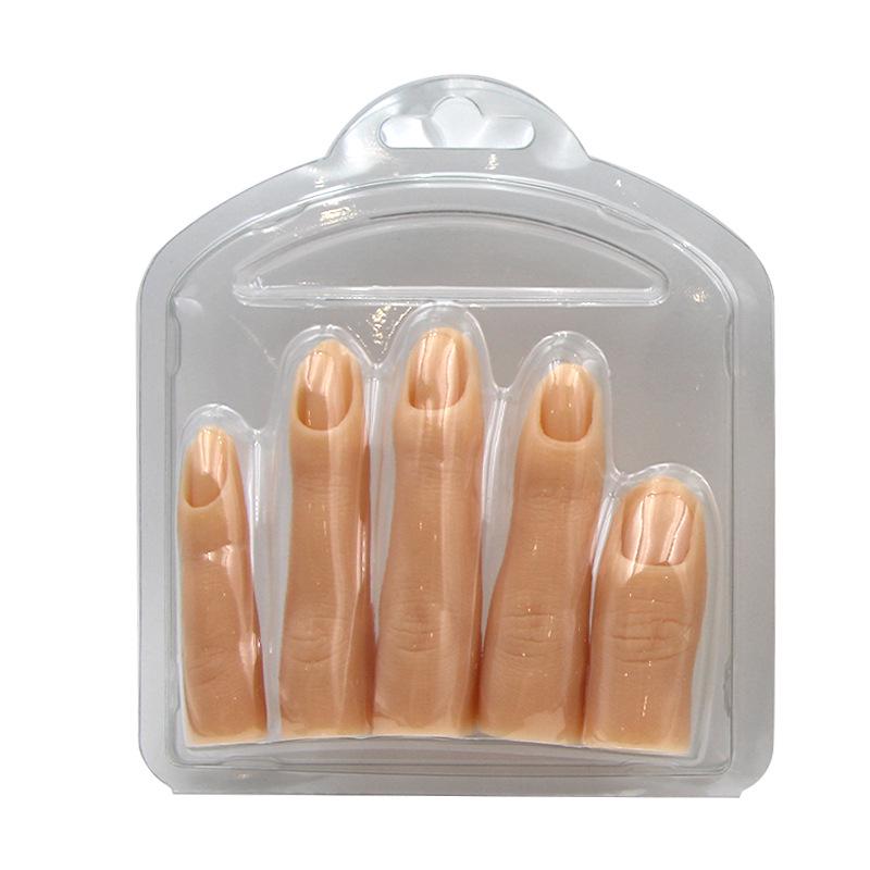 Silicone Nail Art Practice Hand with Non-Bendable Fingers