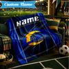 Custom Name Los Angeles Team Spirit Blanket Lightweight Ideal Bedding Blanket Perfect for Travel, Camping, Living Rooms, Sofas, Christmas Gift