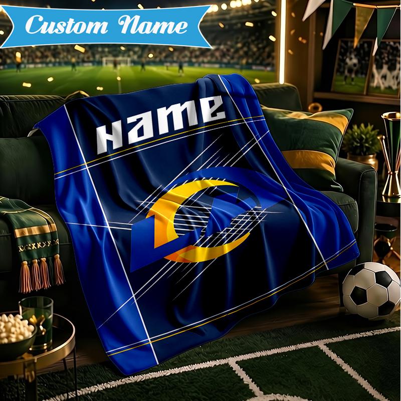 Custom Name Los Angeles Team Spirit Blanket Lightweight Ideal Bedding Blanket Perfect for Travel, Camping, Living Rooms, Sofas, Christmas Gift