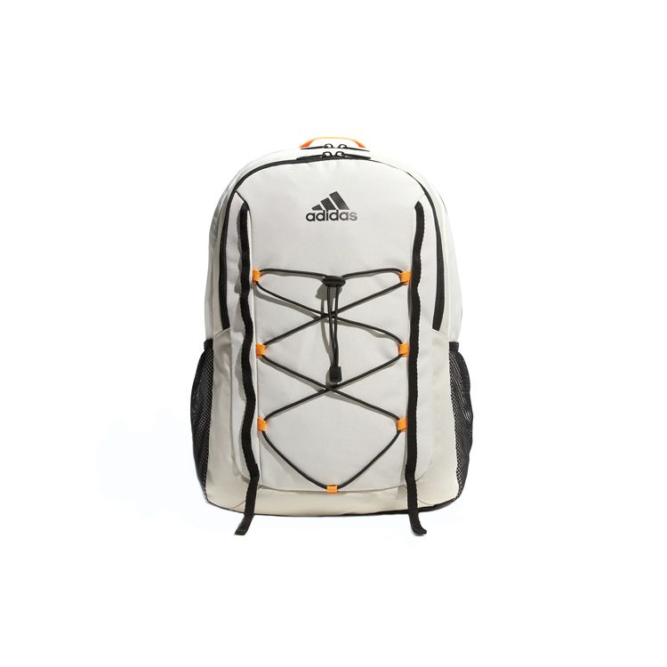 Adidas Sports Large Capacity Splicing Element Logo Print Adjustable Drawstring Polyester Backpack Unisex Backpack Light-Brown HE2651 Beige Brown