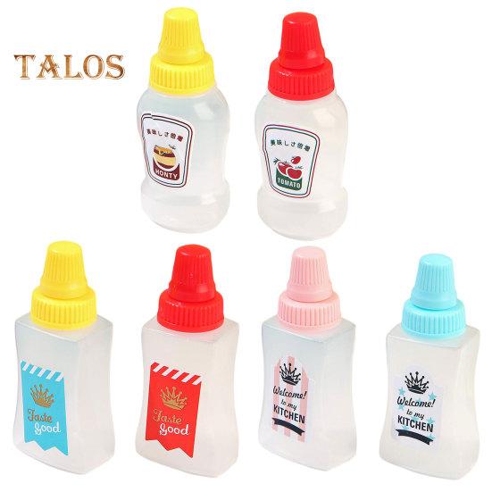 2 botellas de salsa de tomate con tapa de rosca creativa, transparente, útil, minidispensador portátil de salsa de tomate para ensaladas, suministros para el hogar