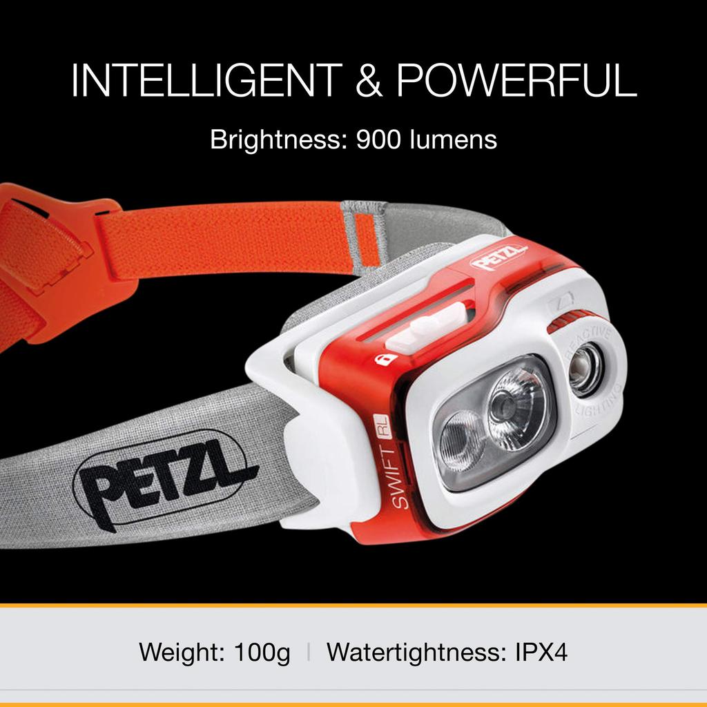 PETZL Swift RL Performance Series Orange Headlamp