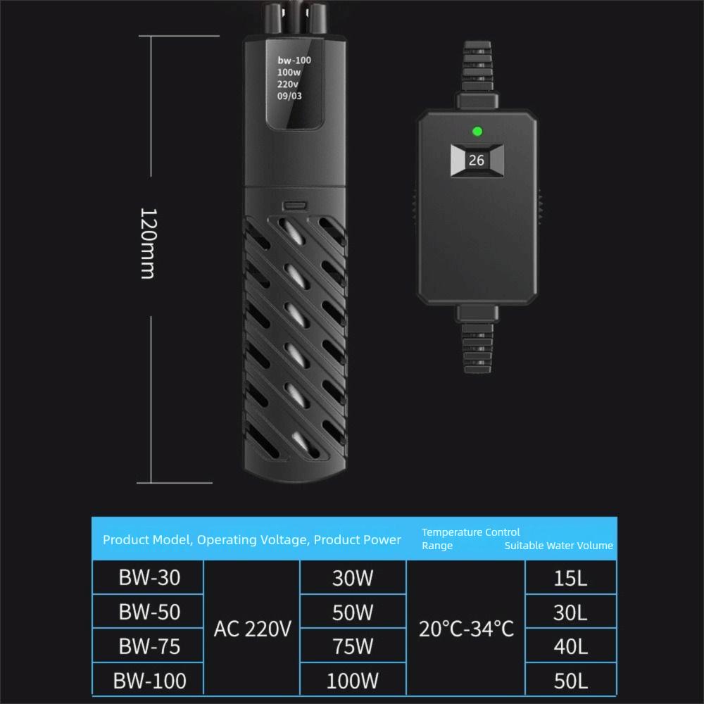 Low Water Level Aquarium Submersible Heater Quartz Glass Aquarium Thermostat  Aquatic Aquariums