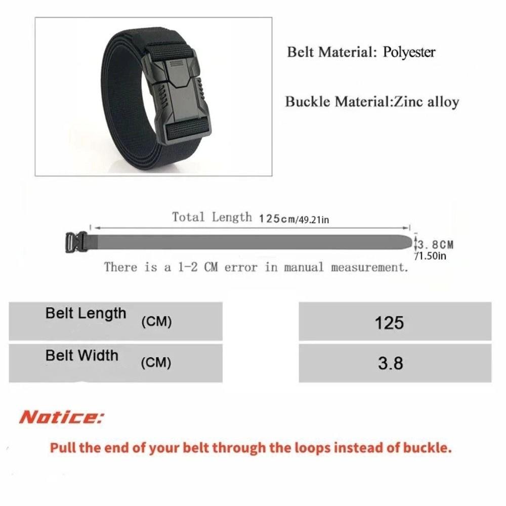 Casual Alloy Buckle Men's Nylon Belt Elastic All-match Canvas Belt Simple Korean Style Jeans Waistband Men/Boys