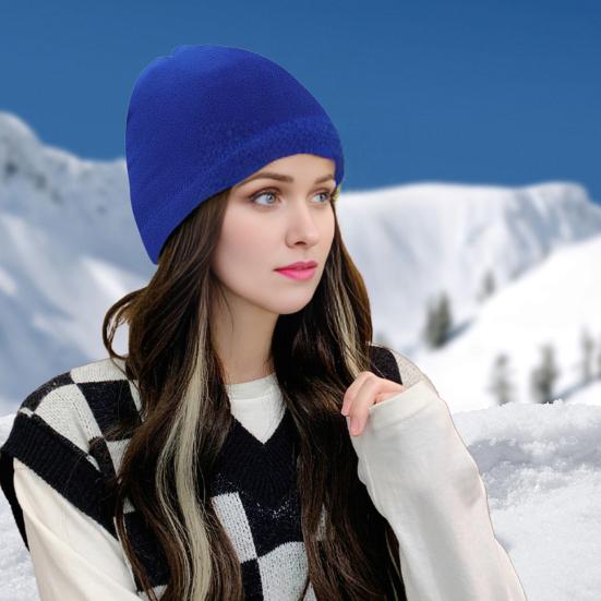 Autumn Winter Fleece Skull Cap Men Women Elastic Thermal Hat Cold Weather Outdoor Cycling Skiing Running Climbing Unisex Warm Windproof Hat