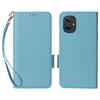 For Motorola Moto G55 5G Case with Wrist Strap Litchi Texture PU Leather Wallet Phone Cover