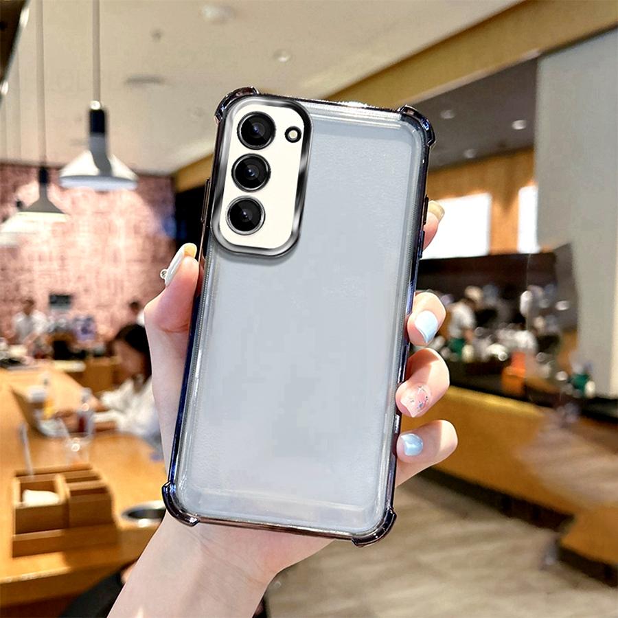 Airbag Shookproof Lens Case For Samsung Galaxy S20 S21 S23 Ultra S24 FE S25 Plus Edge Note 9 10 20 Plating Silicone Clear Cover