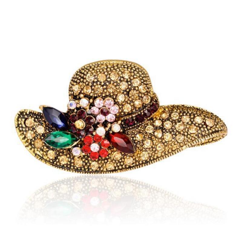 Artistic Style New Alloy Chest Flower Sun Hat Brooch, Versatile Accessory with Temperament