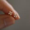 925 Silver Needle Simple Small Stud Earrings Round Cubic Zirconia Minimalist Stud Earrings Gift for Her