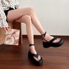 Fashion Women's Platform Wedges Heel Sandals Fashion Clip Toe Women's Trendy Elegant Denim Sandals Strap-on Roman Shoes Sandalias Mujer