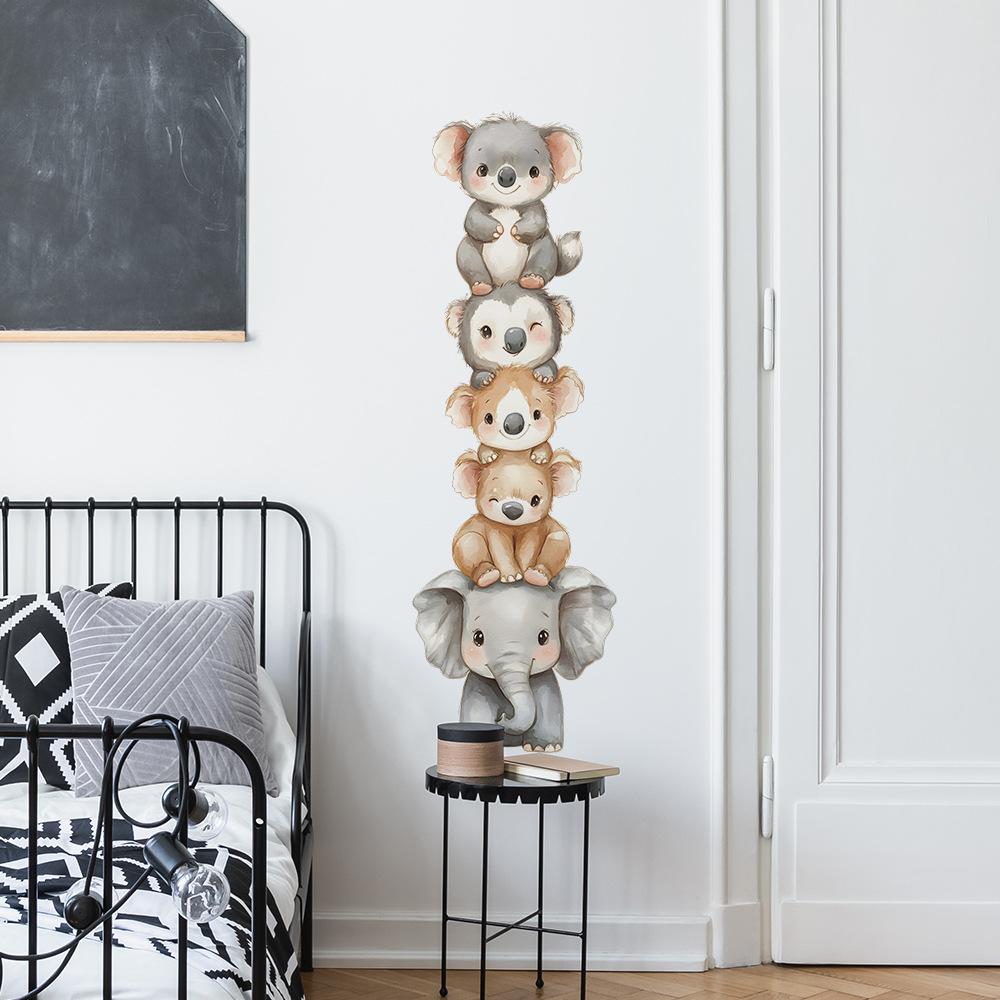 Elephant Sloth Animal Stack Arhat Bedroom Living Room Entrance Hall Home Background Beautification Wall Stickers